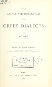 Cover of: The sounds and inflections of the Greek dialects by Herbert Weir Smyth
