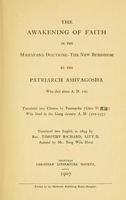 Cover of: The awakening of faith in the Mahayana doctrine: the new Buddhism.