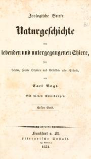 Cover of: Zoologische Briefe by Karl Christoph Vogt