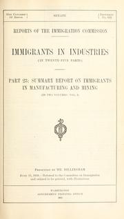 Cover of: Reports of the Immigration Commission. by United States. Immigration Commission (1907-1910)