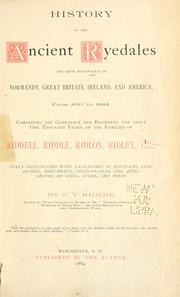 Cover of: History of the ancient Ryedales by G. T. Ridlon