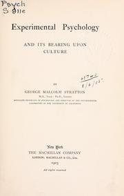 Cover of: Experimental psychology by George Malcolm Stratton