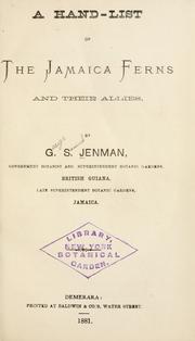 Cover of: A hand-list of the Jamaica ferns and their allies by George Samuel Jenman