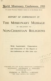 Cover of: Report of commission I-VIII