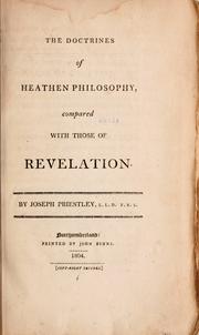 Cover of: The doctrines of heathen philosophy by Joseph Priestley