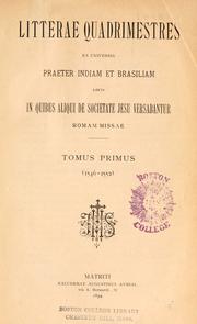 Cover of: Litterae quadrimestres ex universis: praeter Indiam et Brasiliam, locis