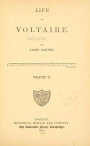 Cover of: Life of Voltaire. by James Parton