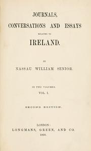 Cover of: Journals, conversations and essays relating to Ireland. by Nassau William Senior