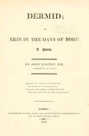 Cover of: Dermid; or, Erin in the days of Boru: a poem by John D'Alton