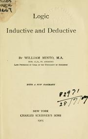 Cover of: Logic, inductive and deductive. by William Minto