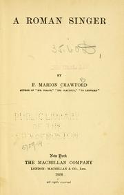 Cover of: A Roman singer. by Francis Marion Crawford