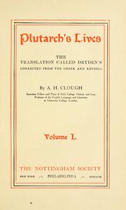 Cover of: Plutarch's Lives by Plutarch, Plutarch