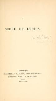 Cover of: A score of lyrics.