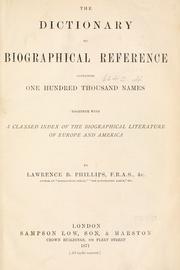 The dictionary of biographical reference by Lawrence B. Phillips