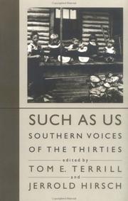 Cover of: Such As Us: Southern Voices of the Thirties