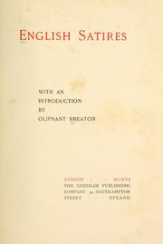 English satires by William Henry Oliphant Smeaton