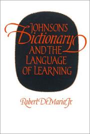 Cover of: Johnson's Dictionary and the Language of Learning