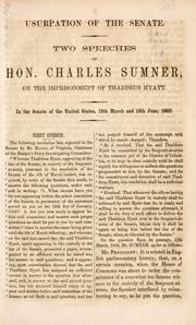 Cover of: Usurpation of the Senate by Charles Sumner