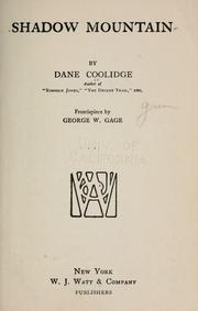 Cover of: Shadow Mountain by Dane Coolidge, Dane Coolidge