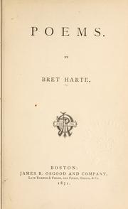 Cover of: Poems. by Bret Harte