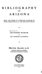 Cover of: Bibliography of Arizona by Southwest Museum (Los Angeles, Calif.)