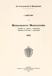Cover of: A directory of Massachusetts manufactures by 
