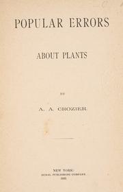Cover of: Popular errors about plants