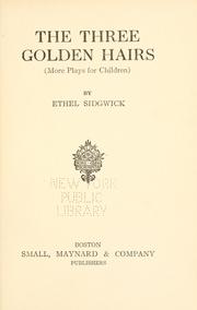 Cover of: The three golden hairs: (more plays for children)