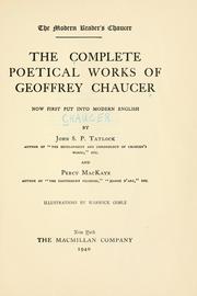 Cover of: The complete poetical works of Geoffrey Chaucer by Geoffrey Chaucer