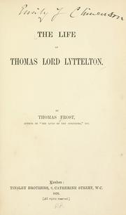 Cover of: The life of Thomas Lord Lyttelton.