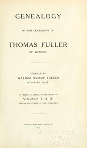 Cover of: Fuller genealogy ... by William Hyslop Fuller