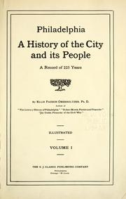 Cover of: Philadelphia: a history of the city and its people, a record of 225 years