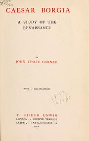Caesar Borgia by John Leslie Garner