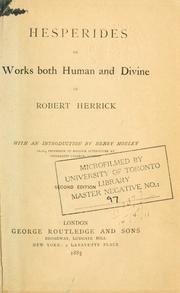Cover of: Hesperides by Robert Herrick
