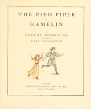 Cover of: The pied piper of Hamelin.