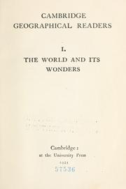 Cover of: The world and its wonders.