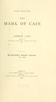 Cover of: The mark of Cain