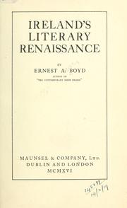 Cover of: Ireland's literary renaissance. by Ernest Augustus Boyd