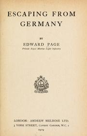 Cover of: Escaping from Germany by Edward Page
