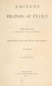 Cover of: Eminent orators of France