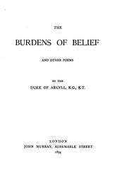 Cover of: The burdens of belief by George Campbell