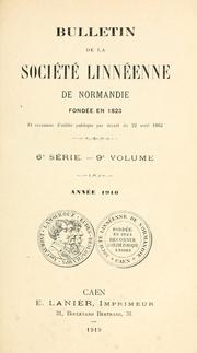 Cover of: Bulletin de la Société linnéenne de Normandie by Société linnéenne de Normandie