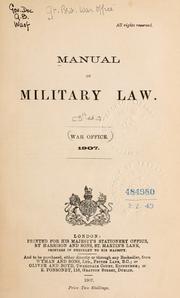 Cover of: Manual of military law.