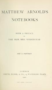 Cover of: Matthew Arnold's notebooks