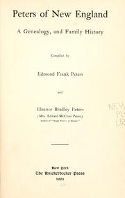 Cover of: Peters of New England by Edmond Frank Peters