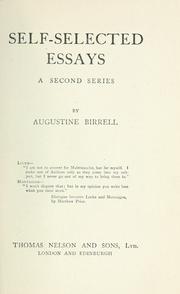 Cover of: Self-selected essays: a second series