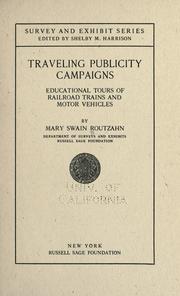 Cover of: Traveling publicity campaigns by Routzahn, Mary Brayton Swain Mrs.