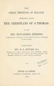 Cover of: The Syrian Christians of Malabar by Edavalikel Philipos, Edavalikel Philipos