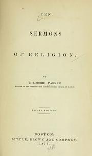 Ten sermons of religion by Theodore Parker
