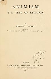 Cover of: Animism by Edward Clodd
